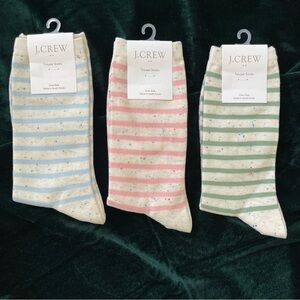 J. Crew Rainbow Stripe Colored  Trouser Sock Bundle - 3 Pairs NWT